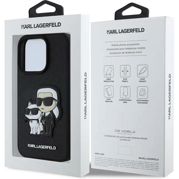 Karl Lagerfeld PU Saffiano Karl and Choupette kryt iPhone 15 Pro Max čierny - Puzdra - Obrázok 2672860474a54cb7a1bf3bc106ba7cf4