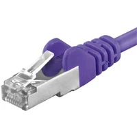 PremiumCord RJ45/RJ45 Cat6a S-FTP patch kábel 1m fialový - Káble a redukcie