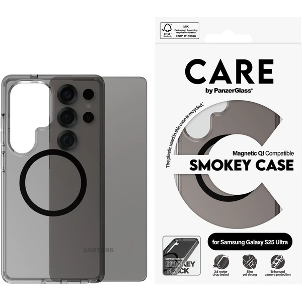 PanzerGlass® CARE kryt Samsung Galaxy S25 Ultra Smokey dymový/čierny QI - Puzdra - Obrázok 26FC000J01