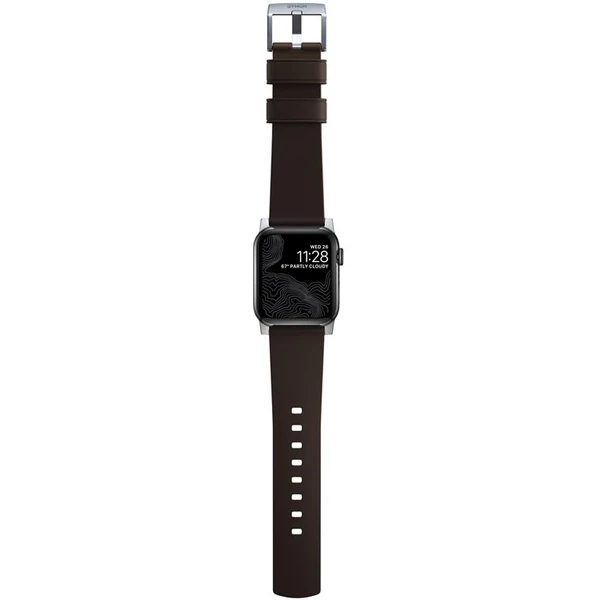 Nomad Active Strap Pro hydrofóbny kožený remienok Apple Watch 49/46/45/44/42mm hnedý/strieborný - Remienky - Obrázok 26G1000K01