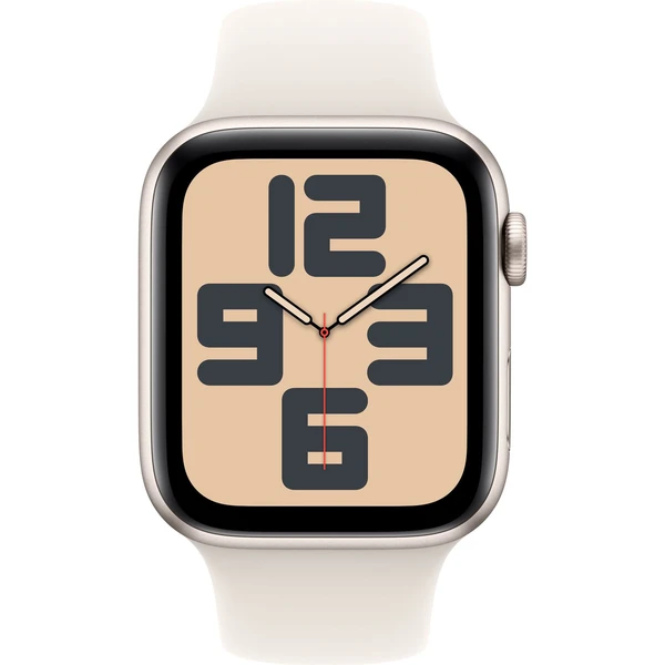 Apple Watch SE (2024) 44mm Hviezdne biely hliník s hviezdne bielym športovým remienkom S/M - Inteligentné hodinky - Obrázok 26Q7000K01