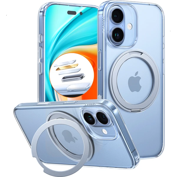 Torras Ostand Pro MagSafe kryt iPhone 17 transparentný - Puzdra - Obrázok 26a43e1af3f44c32a15a679be5abfe08