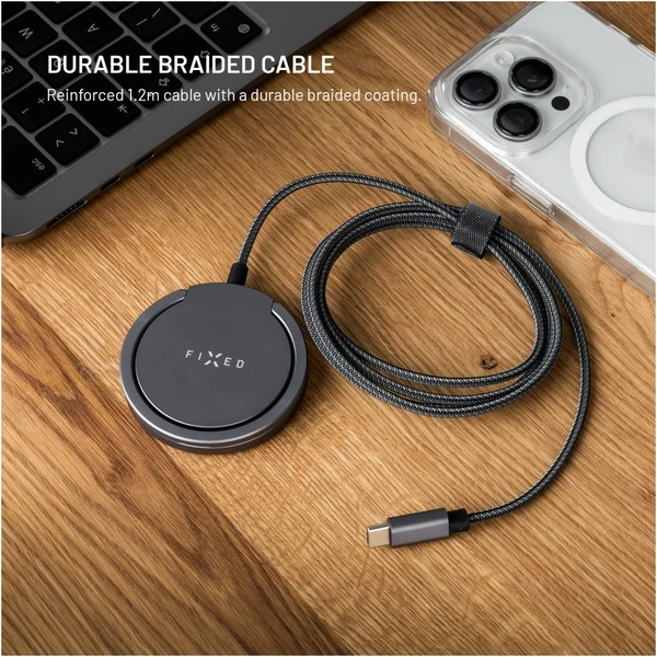 FIXED MagPad Pre nabíjačka Qi2/MagSafe so stojanom, 15W, šedá - Nabíjačky - Obrázok 26ae49bba159474d8446697fd303c946