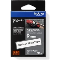 Brother TZEFX221 flexibilná páska čierna na bielom 9 mm - Pásky pre štítkovače