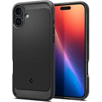 Spigen Rugged Armor MagSafe kryt iPhone 16 matte black - Puzdra