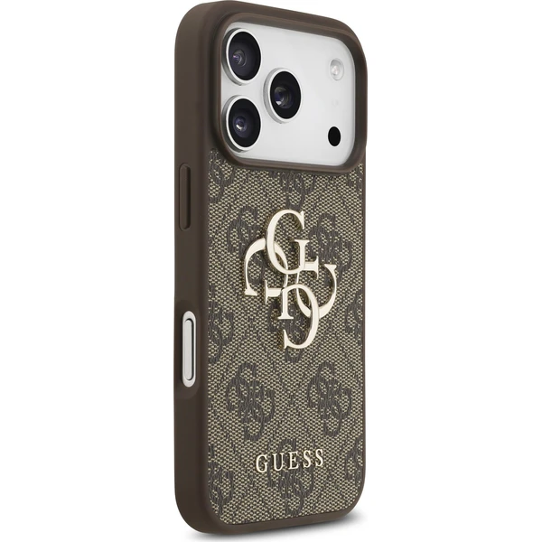 Guess PU 4G Metal Logo kryt iPhone 17 Pro hnedý - Puzdra - Obrázok 2702aa093f6742009c2f7eecae8b35ff