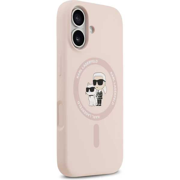 Karl Lagerfeld Liquid Silicone Karl a Choupette MagSafe kryt iPhone 17 ružový - Puzdra - Obrázok 27411462675c4a66b16b1c1f7323f68b