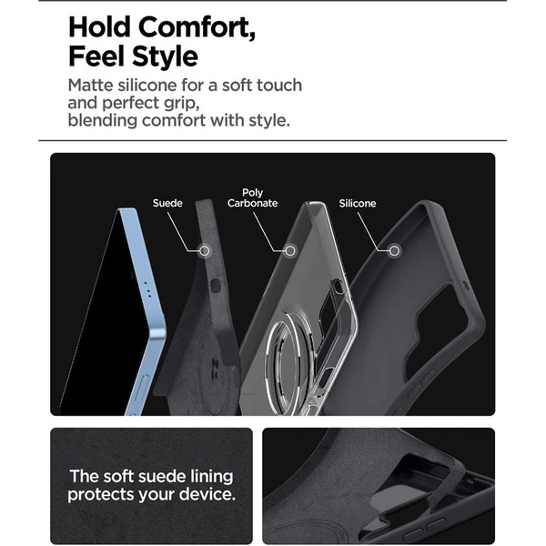 Spigen Silicone Fit MagSafe kryt Samsung Galaxy S25 Ultra čierny - Puzdra - Obrázok 275b2de97b5f497f885e1759ea10f9a1