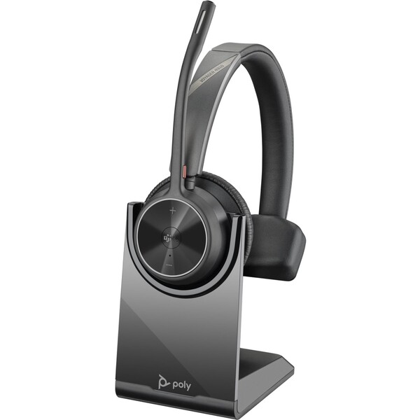 E-shop Poly Voyager Focus 2-M mono bezdrôtové slúchadlá s USB-A adaptérom + nabíjacia stanica, čierna