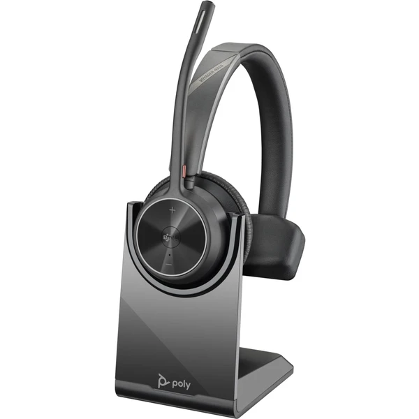 Poly Voyager Focus 2-M mono bezdrôtové slúchadlá s USB-A adaptérom + nabíjacia stanica, čierna - Slúchadlá - Hlavný obrázok