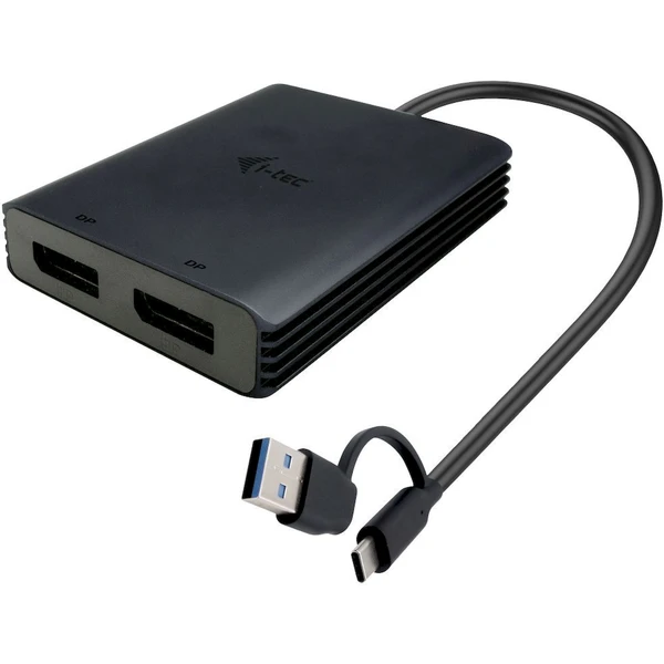i-tec USB-A/C -> 2x DisplayPort redukcia 4K čierna - Káble a redukcie - Hlavný obrázok