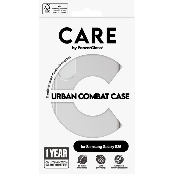 PanzerGlass® CARE kryt Samsung Galaxy S25 Urban Combat číry - Puzdra - Obrázok 27FC000J01