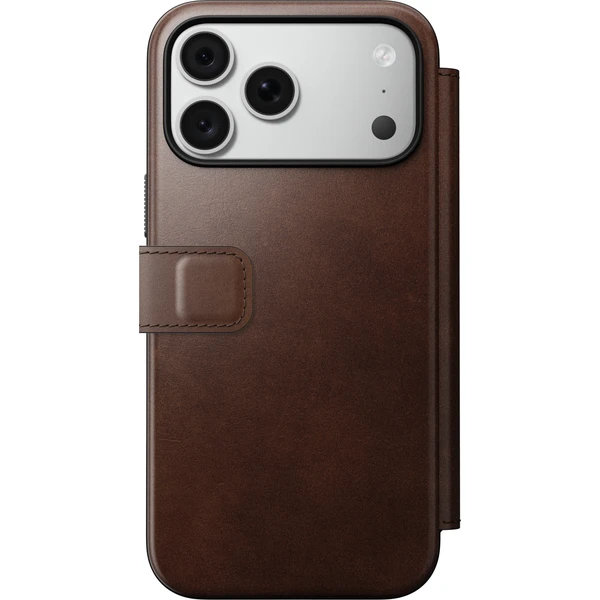 Nomad Modern Leather Folio (Horween) MagSafe kožené puzdro iPhone 17 Pro Max/18 Pro Max Rustic Brow - Puzdra - Obrázok 27b8583ace274923b18360c18167de34