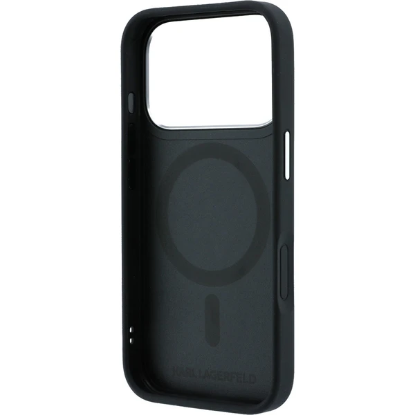 Karl Lagerfeld PU Grained K&CH Heads Ring Stand Magsafe kryt iPhone 18 Pro černý - Puzdra - Obrázok 27cc348faad84d2f8191c476cce70867