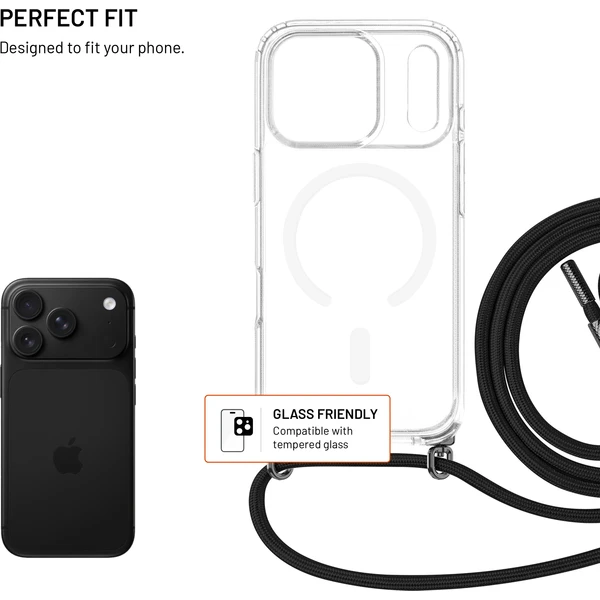 FIXED MagPure Neck kryt s čiernou šnúrkou na krk pre Apple iPhone 18 Pro - Puzdra - Obrázok 27d0c286602e4fc0b65540e8f26c4783