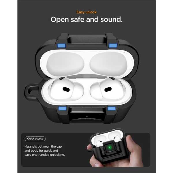 Spigen Lock Fit puzdro AirPods Pro 3 matte black - Puzdra - Obrázok 281d8def4f9c4ce7af1cd9d84eefcf01