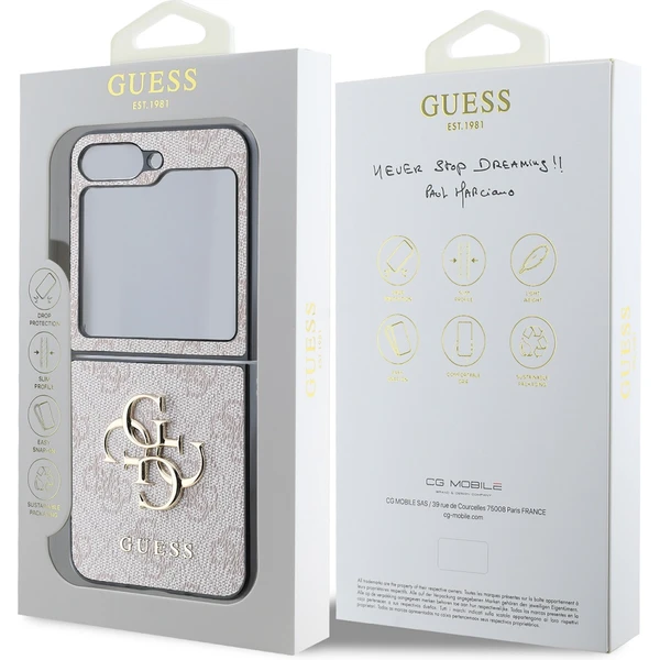 Guess PU 4G Metal Logo kryt Samsung Galaxy Z Flip 6 ružový - Puzdra - Obrázok 284eba7d194f4872920174161e41a0db