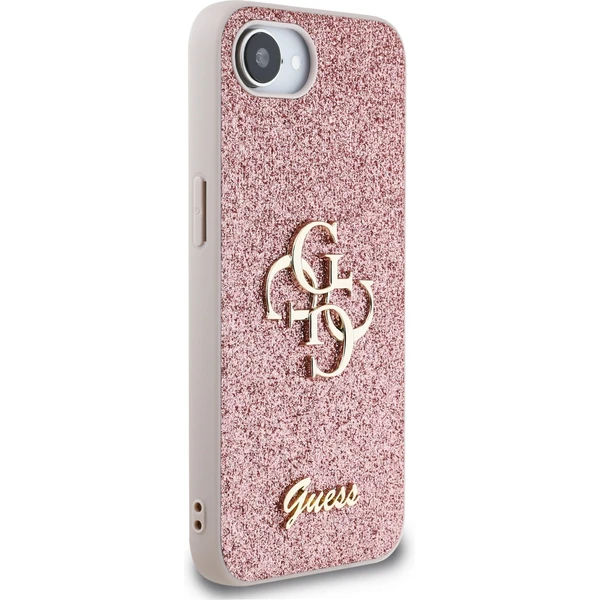 Guess PU Fixed Glitter 4G Metal Logo kryt iPhone 17e/16e ružový - Puzdra - Obrázok 288043e054d540e7b25a4344b5323c3c