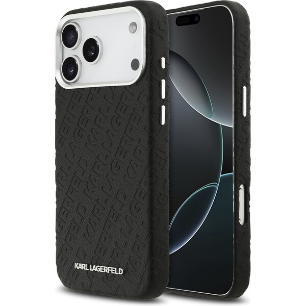 E-shop Karl Lagerfeld Grained PU Repeated Logo MagSafe kryt iPhone 17 Pro Max čierny