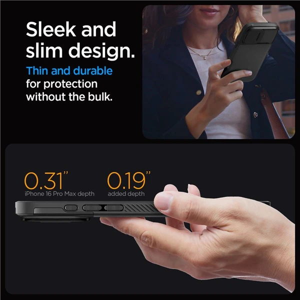 Spigen Optik Armor MagSafe kryt iPhone 16 Pro Max black - Puzdra - Obrázok 289c859973eb4704bae002497732d0b3