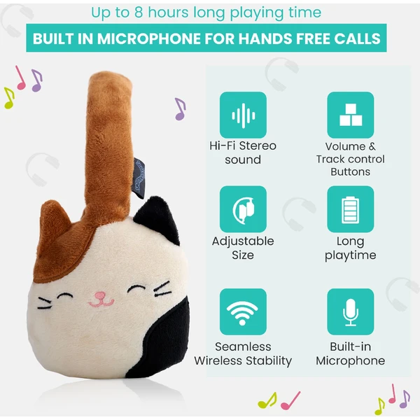 Lazerbuilt bezdrôtové slúchadlá Squishmallows - Cameron (plyšové) - Slúchadlá - Obrázok 28BG000K01