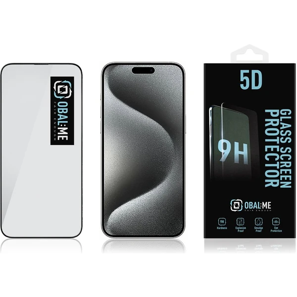 Obal:Me 5D Tvrdené sklo Apple iPhone 15 Pro Max čierne - Ochranné fólie a sklo - Obrázok 28U0000K01