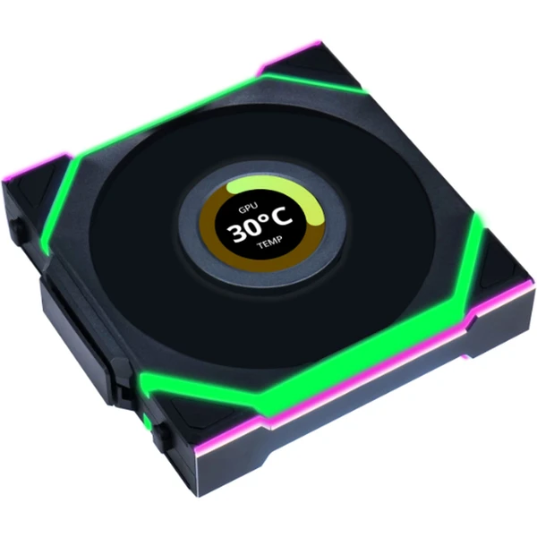 Lian Li UNI FAN SL Wireless LCD ventilátor 3x120mm + ovládač čierny - Ventilátory pre PC - Obrázok 28XB000K01