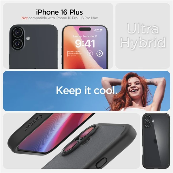 Spigen Ultra Hybrid kryt iPhone 16 Plus frost black - Puzdra - Obrázok 28a57481b5a34138a8a0b9d47fa07764