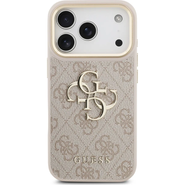 Guess PU Leather 4G Metal Logo Gold Frame Zadný Kryt pre iPhone 18 Pro Pink - Puzdra - Obrázok 28b8cecf022244ea86beb8d55f87120f