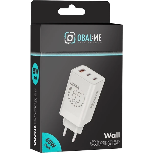 OBAL:ME GaN 65W nabíjačka USB-A/2x USB-C biela - Nabíjačky - Obrázok 28c4d3281c074ea499ec1dbadf40a14c