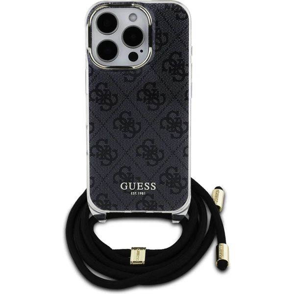 Guess IML 4G Printed Crossbody Popruh kryt iPhone 16 Pre čierny - Puzdra - Obrázok 28d2089ce5ad4544912a5f1745235169