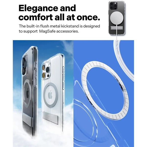 Spigen Caseology Capella MagSafe Kickstand kryt iPhone 16 Pro clear gray - Puzdra - Obrázok 28e1baabd7204aed87fcfa2bd3d7a46d