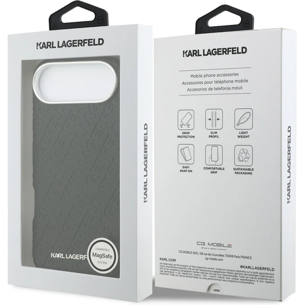Karl Lagerfeld Grained PU Repeated Logo MagSafe kryt iPhone Air čierny - Puzdra - Obrázok 2920199db19c4ab2b39d3b066da3277f