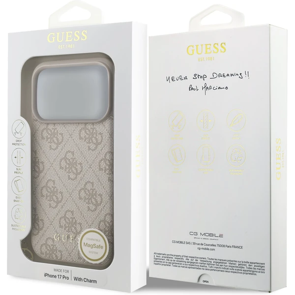 Guess 4G Charm kryt iPhone 17 Pro ružový - Puzdra - Obrázok 29299c1ff7994e4689414ba3d53a7f2a
