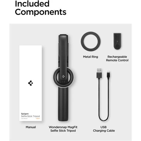 Spigen MagSafe Tripod Selfie Stick (longer version) čierna - Držiaky - Obrázok 292cb598d0f748f68408e00a46c9b590