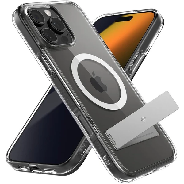 Spigen Caseology Capella MagSafe Kickstand kryt iPhone 16 Pro Max clear white silver - Puzdra - Hlavný obrázok