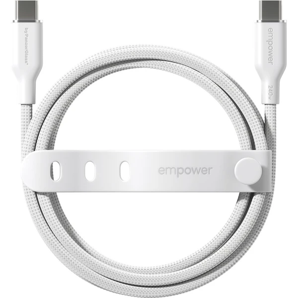PanzerGlass USB-C/USB-C napájací kábel 240W 1,2m biely - Káble a redukcie - Hlavný obrázok