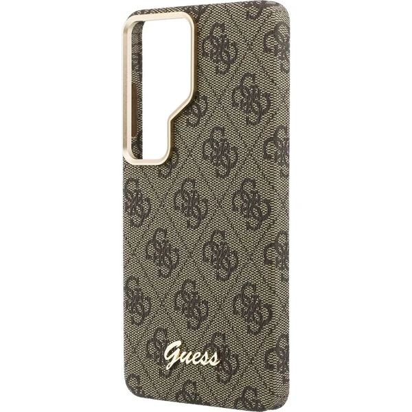 Guess PU 4G Skript Metal Logo Magnetický kryt Samsung Galaxy S26 Ultra hnedý - Puzdra - Obrázok 294c7ec11b254b378441bcc0cbe3a04c
