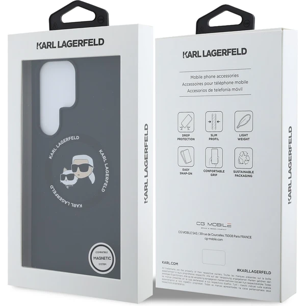 Karl Lagerfeld Liquid Silicone K&CH Heads MagSafe kryt Samsung Galaxy S25 Ultra čierny - Puzdra - Obrázok 2962c7fe119944afaeed8831aa55b97a