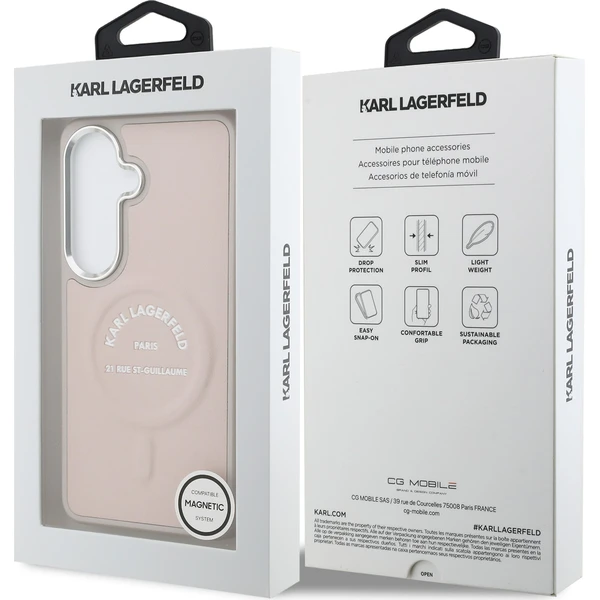 Karl Lagerfeld PU RSG Logo Magnetický kryt Samsung Galaxy S26+ ružový - Puzdra - Obrázok 2973089e2fe04198a524d8fd329a7547