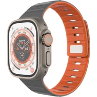 Magnetický remienok FIXED Silicone Magnetic Strap pre Apple Watch 44/45/46/49mm, svetlo šedý - Remienky
