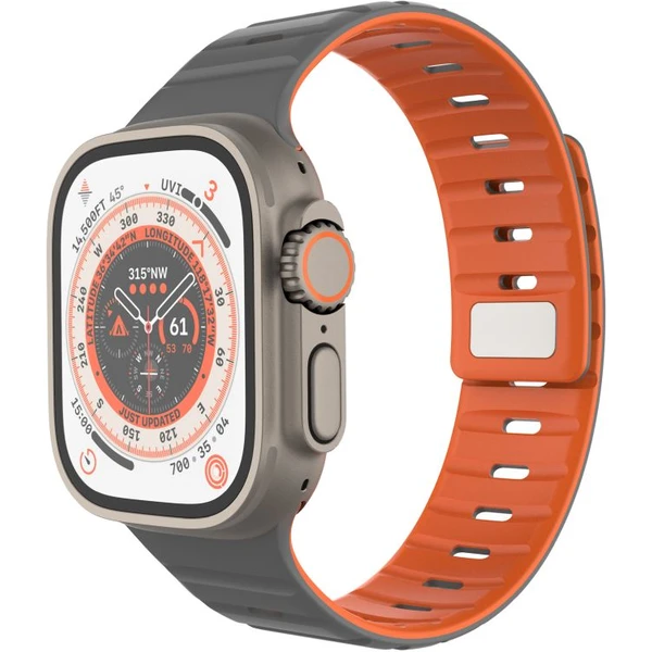 FIXED Silicone Magnetic Strap remienok Apple Watch 44/45/46/49mm svetlo šedý - Remienky - Hlavný obrázok