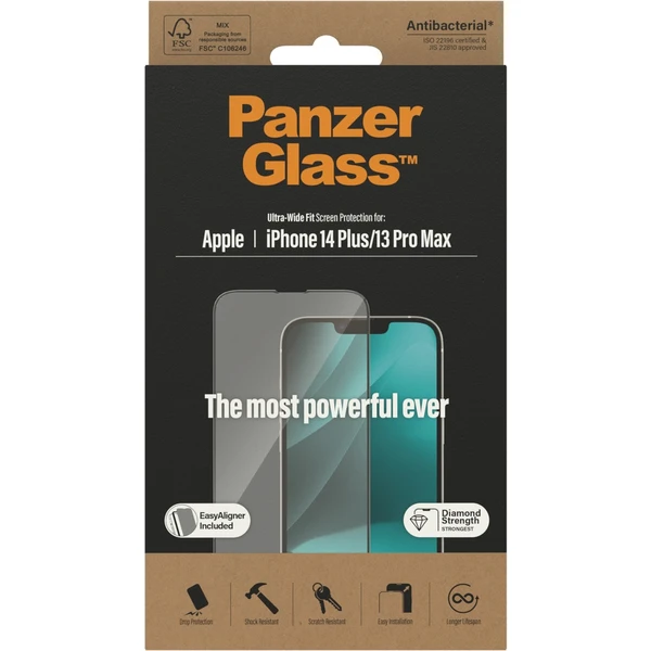 PanzerGlass™ Ultra-Wide Fit sklo iPhone 14 Plus/13 Pro Max s inštalačným rámčekom - Ochranné fólie a sklo - Obrázok 29KG100501