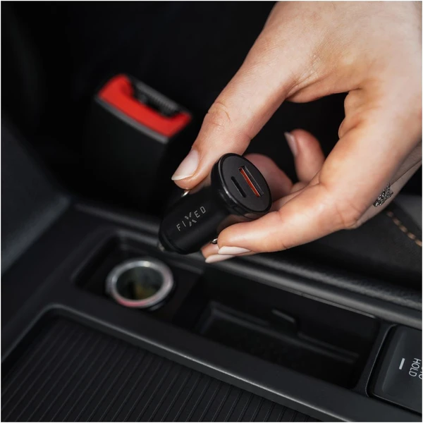 FIXED autonabíjačka s USB-C a USB výstupom a podporou PD, 20W čierna - Nabíjačky - Obrázok 29O2000P01