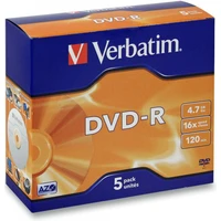 VERBATIM DVD-R (5 ks)Jewel/16x/4.7GB - Optické disky