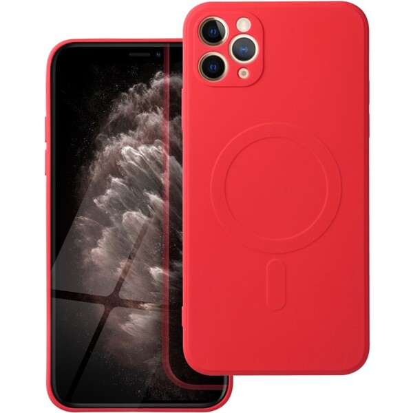 Smarty Mag silikónový kryt s MagSafe iPhone 11 Pro Max červený