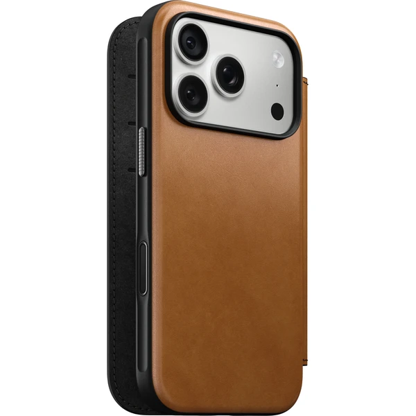 Nomad Modern Leather Folio MagSafe kožené puzdro iPhone 17 Pro/18 Pro English Tan - Puzdra - Hlavný obrázok