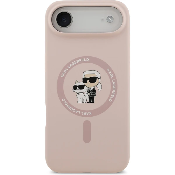 Karl Lagerfeld Liquid Silicone Karl a Choupette MagSafe kryt iPhone Air ružový - Puzdra - Obrázok 29cbe2985a8d44cda740ae0d45d98899