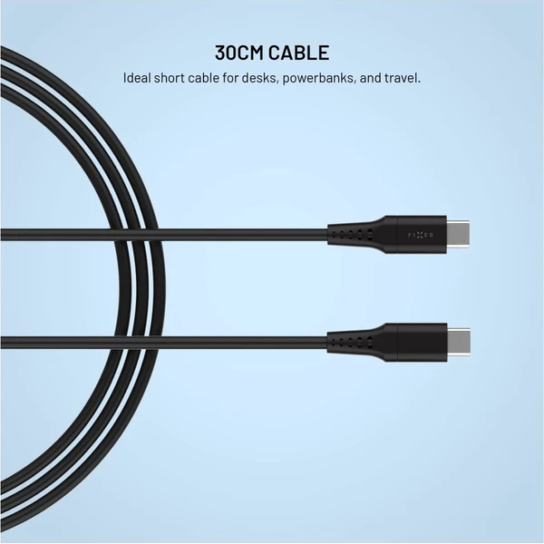 FIXED Liquid silicone USB-C/USB-C napájací kábel 60W 0,3m čierny - Káble a redukcie - Obrázok 29cef2c5c064492294fc3408b578eb9d
