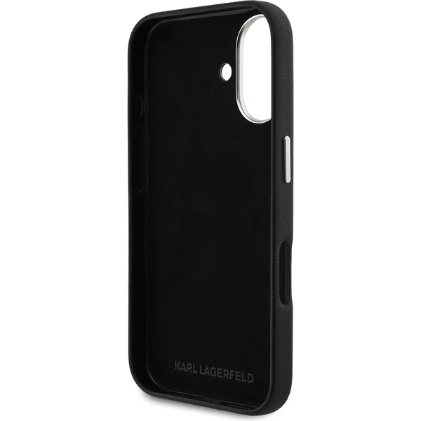 Karl Lagerfeld Grained PU K&CH Heads kryt iPhone 16 čierny - Puzdra - Obrázok 29e1b08c1e2f487e9797899b4a7edd6e
